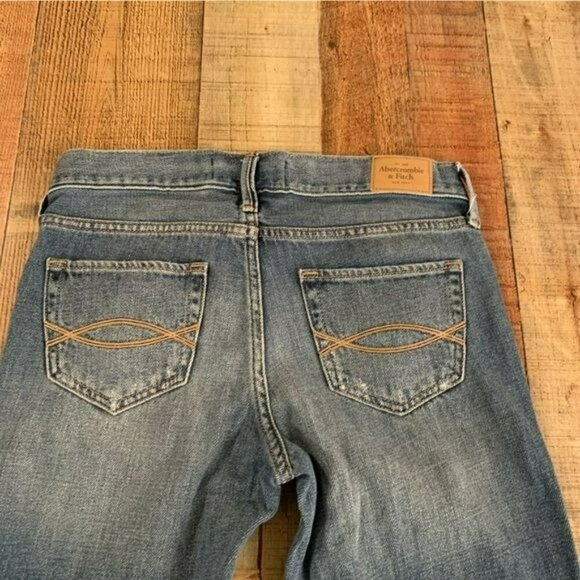 Abercrombie & Fitch Denim distressed boyfriend straight button fly jeans 00R - Picture 9 of 10